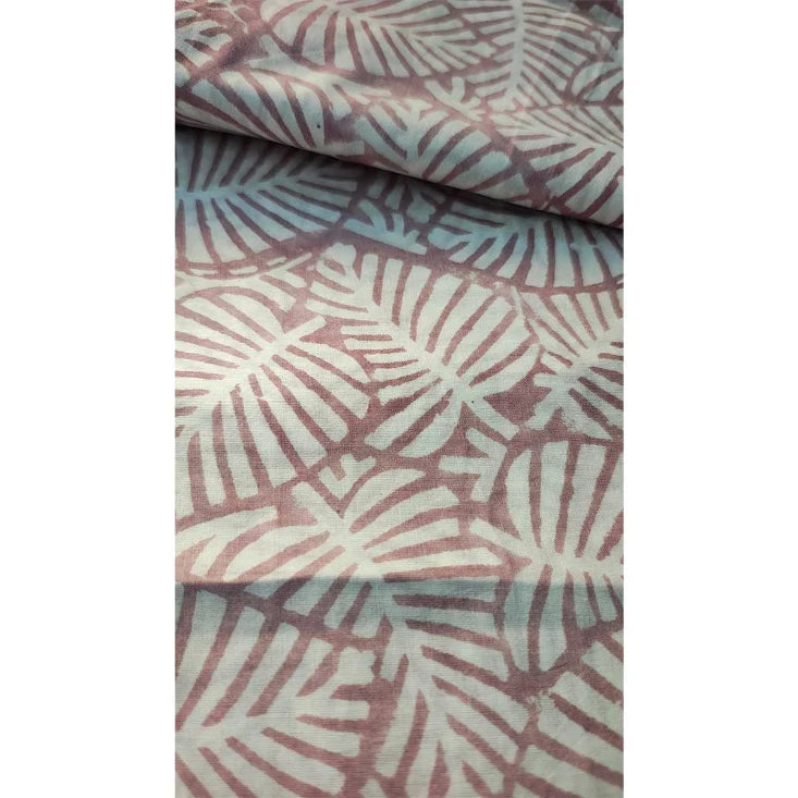 Sanganeri Hand Block Print Cotton Fabric – Pink Floral Print