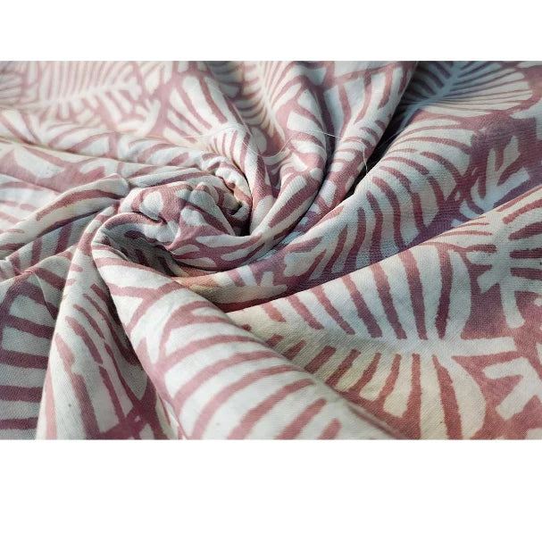 Sanganeri Hand Block Print Cotton Fabric – Pink Floral Print