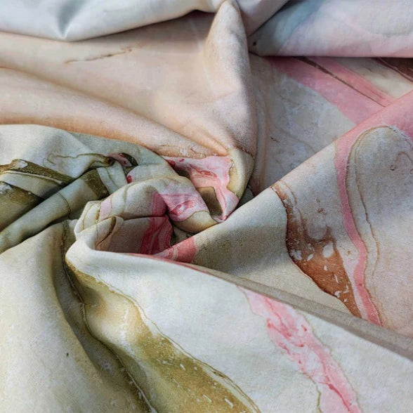 Sanganeri Hand Block Print Cotton Fabric – Pink Floral Print