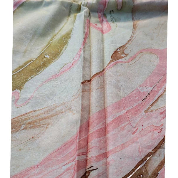Sanganeri Hand Block Print Cotton Fabric – Pink Floral Print