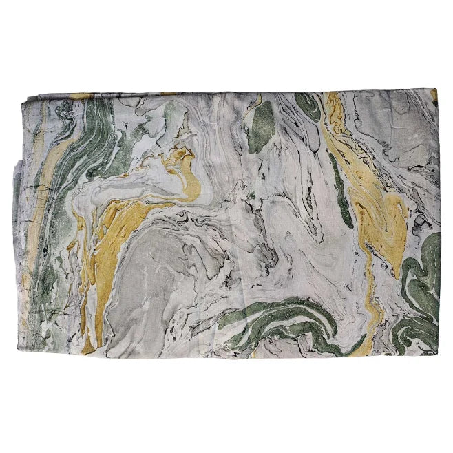 Sanganeri Hand Block Print Cotton Fabric – Beige Marble Print