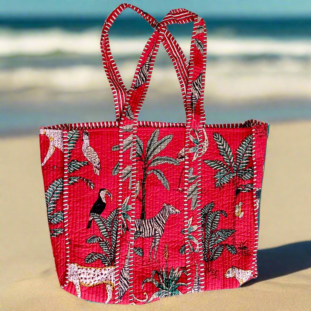  Block Printed Cotton Tote Bags