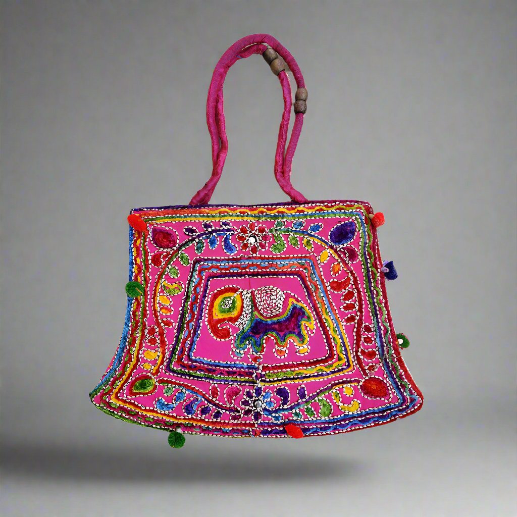 Embroidory Tote Bag Pink