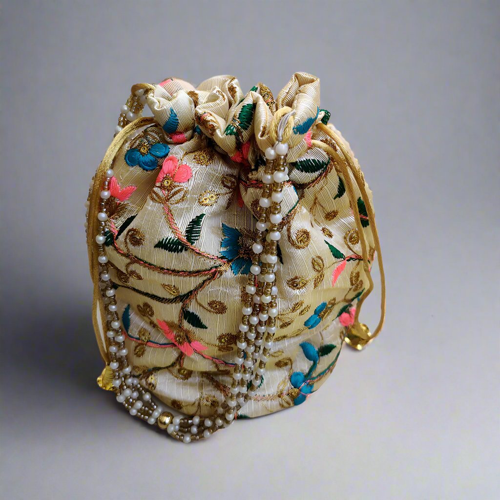 Fancy Potli Bag Beige colour