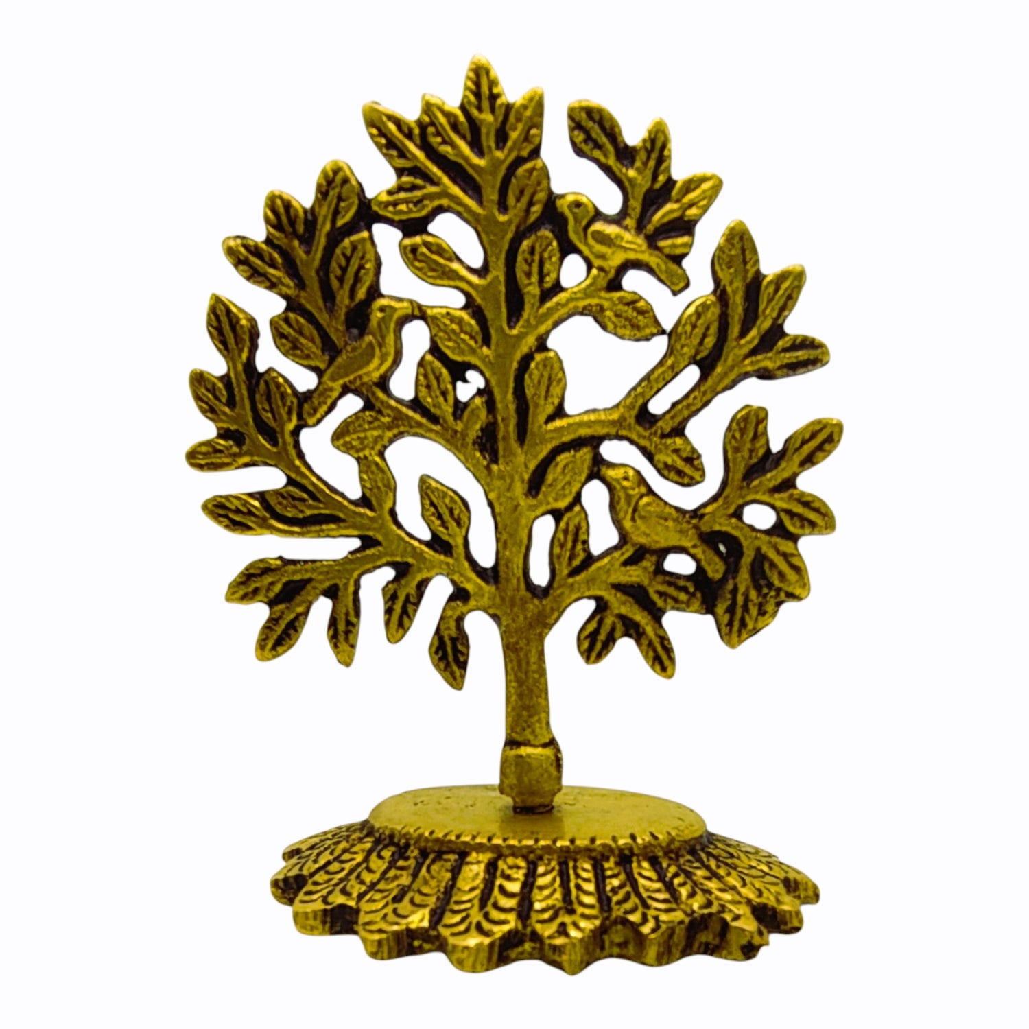 Pure Brass Kalpavriksha karpaga Tree idol with Birds L 2.5X B 2X H 4
