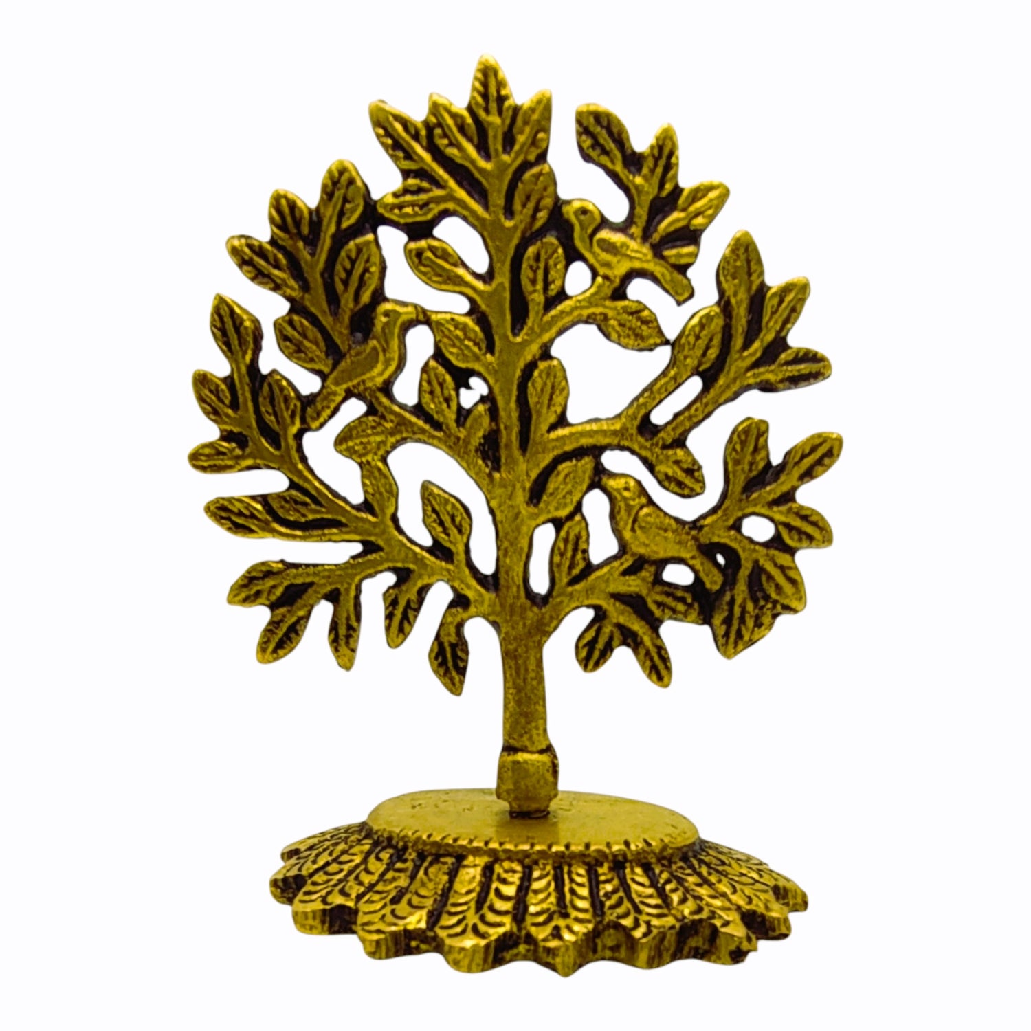 Pure Brass Kalpavriksha karpaga Tree idol with Birds L 2.5X B 2X H 4