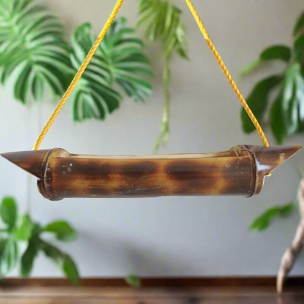 Handcrafted boat Hanging Planter with Dried Bottle Guard