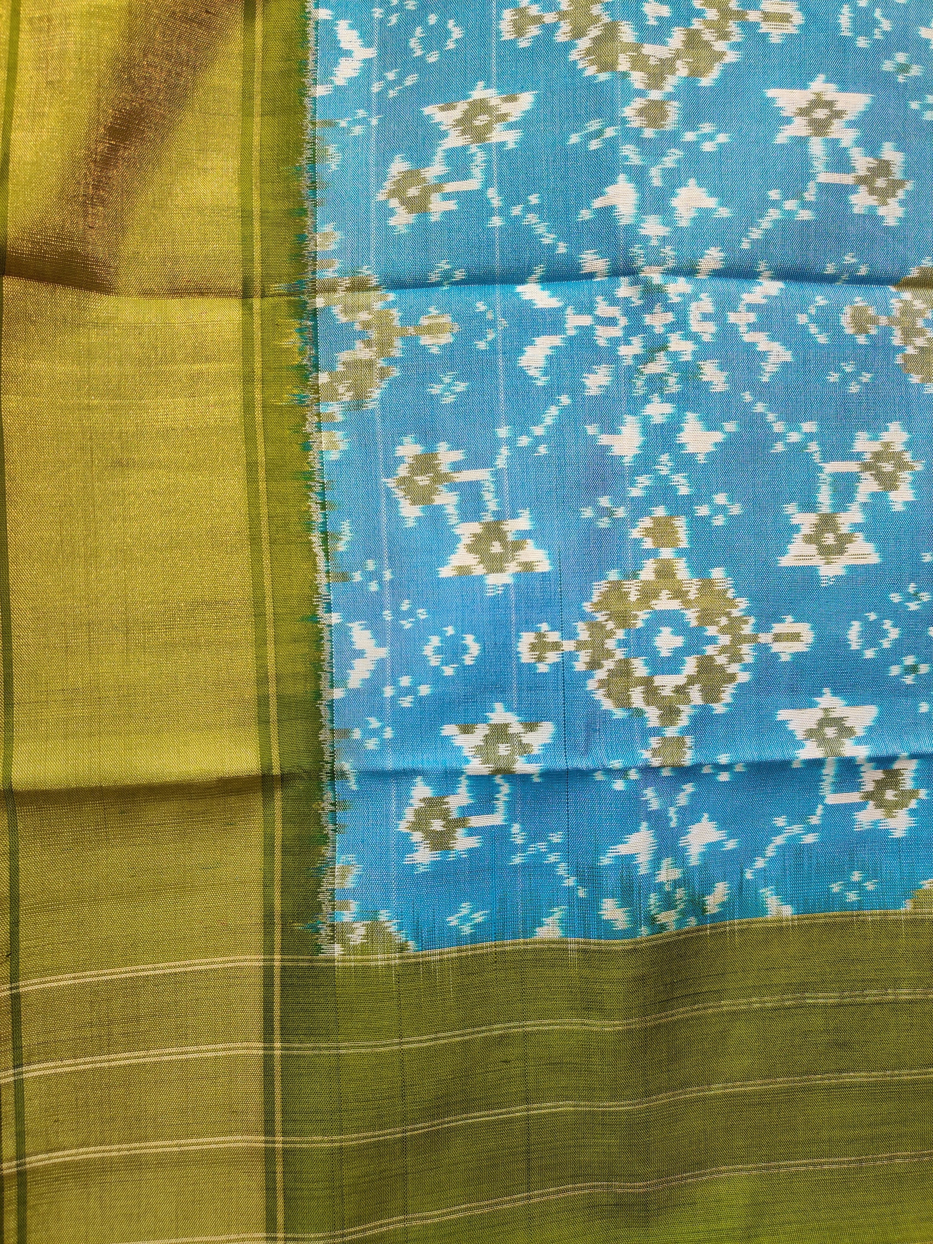 Eternal Beauty Handwoven Pochampally Ikat Silk Dupatta with Zari Elegance