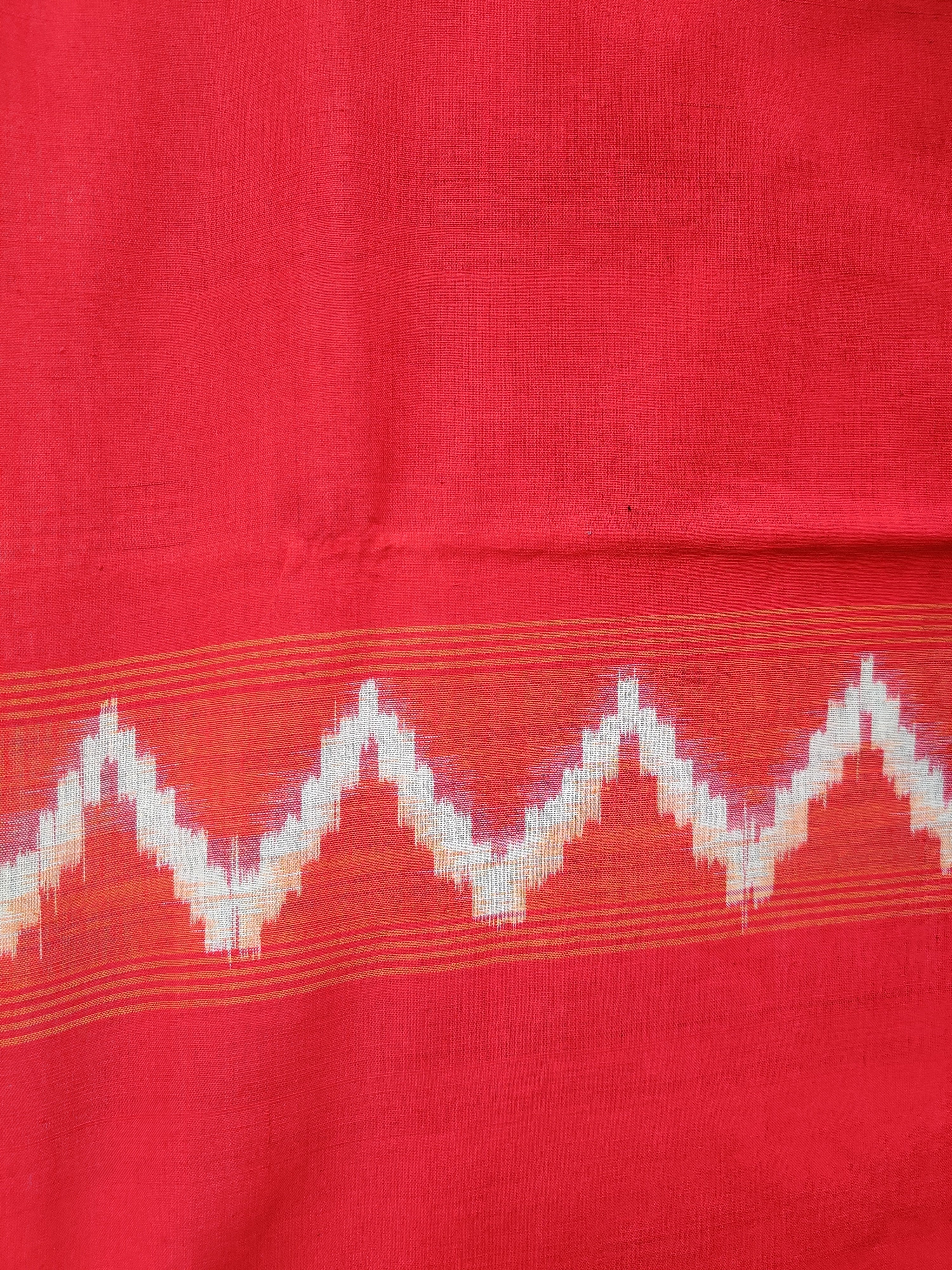 Telangana's Finest Handspun Pochampally Ikat Cotton Dupatta with Zari Border