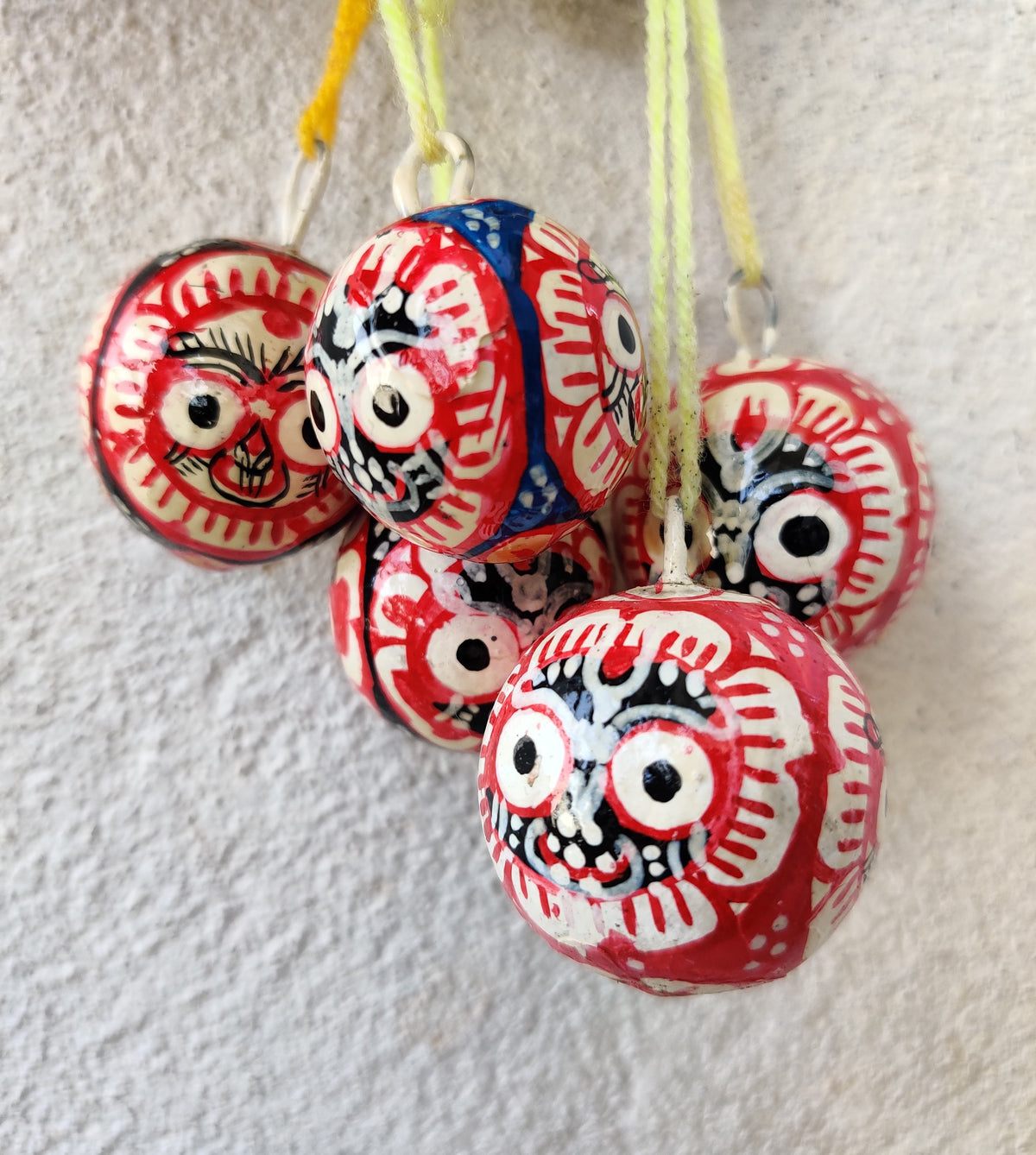 Betel Nut Portraits of Lord Jagannath, Balabhadra, and Subhadra