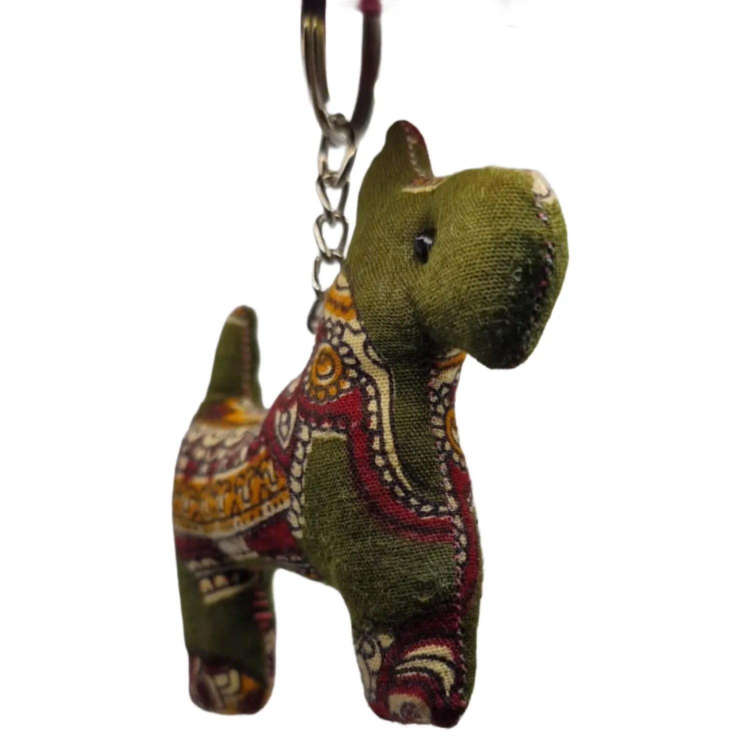 Handcrafted Block Print Fabric Keychains Charm – Set of 7