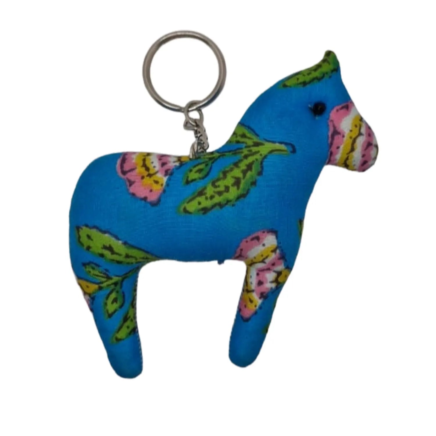 Handcrafted Block Print Fabric Keychains Charm – Set of 7