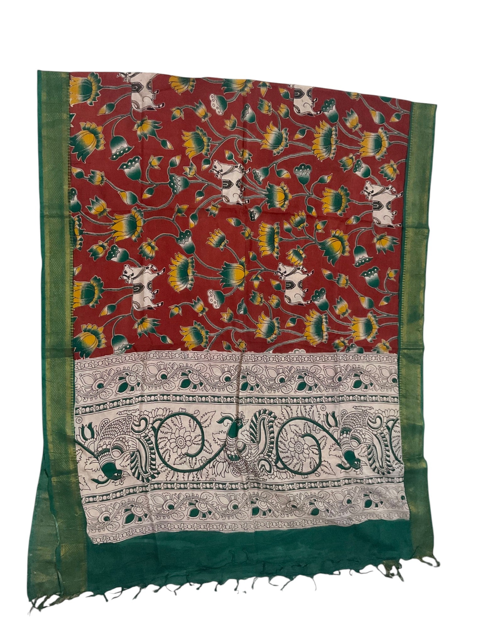 Kalamkari Nizam Bordar Dupatta